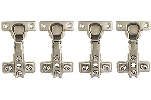 LIKERAINY 95 Grado Superposición Total Bisagra 26mm sin Amortiguador Slide-on Tecnología Totalmente Solapado Bisagras para Puertas de Mueble Armarios de Cocina 4 Pcs