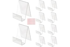 DWTECH 10 Pcs Clear Acrylic Display Stand - Perfect for Books, Magazines, Posters & More