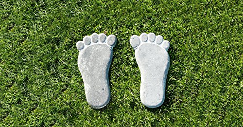 Trittsteine Deko Steine Fuß 1 Paar (2 Stk.) je 30×16 cm Tretsteine aus Beton - 3
