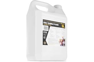 BeamZ Líquido para pompas de jabón de 5 litros para máquinas de pompas de jabón, líquido para pompas de jabón, líquido para pompas, pompas de jabón gigantes, agua para pompas de jabón garrafa de 5 L