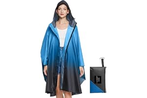 LAMA Wodoodporne ponczo przeciwdeszczowe, lekkie ponczo przeciwdeszczowe wielokrotnego użytku, płaszcz przeciwdeszczowy z kapturem i torbą do przenoszenia, dla dorosłych, kobiet, mężczyzn, aktywności