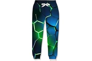 RAISEVERN Kids Tracksuit Bottoms 3D Printed Boys Girls Trousers Funny Joggers Cool Sweatpants, 5-14 Years
