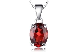JewelryPalace Ovala ädelstenar Ametist Citrin Granat Peridot Topaz Solitaire Hängsmycke 45cm, Halsband Med Naturstenar, Smyckeset, Halsband Silver 925 För Damer, Smycken För Flickor Rosegold