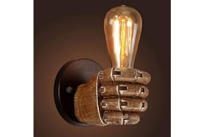 YNXing Lampada da parete a pugno antica lampada da parete industriale vintage E27 Edison base per corridoio cucina camera da letto ristorante caffetteria (mano destra-1)