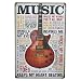 Produktbild UNIQUEBELLA Blechbilder Europäischer Vintage Wanddekor Blechschild Flachen Abschnitt 20*30cm Gitarre Muster