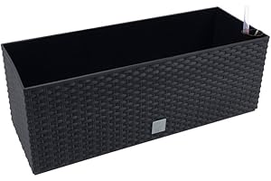 ZANVIC Rechteckiger Gärtner 17 Liter mit Authriego schwarz Farbe 52 x 20 x 19 cm