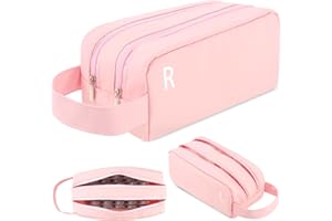 RZCOMP Daily Contact Lens Organizer Case,Portable Contact Lens Storage Case,Travel Contact Lens Storage Case with Clearly Labeled R & L,Storage up to 100 Lenses (Pink)