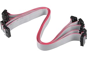 sourcing map Conector IDC de 16 Pines Conector Hembra del Cable de Cinta Plana 30cm 2,54mm,5pcs