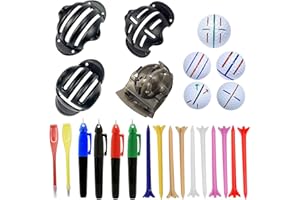 Tianbi Marcador de línea de pelota de golf, 20 piezas, herramienta de alineación de pelota de golf, herramientas de dibujo de línea de bola, herramienta de alineación de golf para accesorios de golf