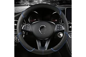 ZHONGYISHANGMAO123 Funda Volante Coche Protector Cuero Para Volante Coche Para Renault Para Scenic Para Clio Para Laguna 2 3 4 5 Para Kangoo Para Fluence Para Megane Funda Volante (Color : O shape blue)