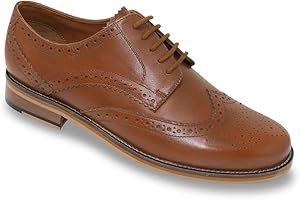 Pegasus Men's Wide Fit Leather Brogue Shoe