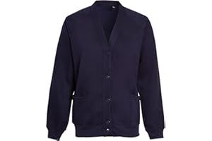 NY Deluxe Edition Kids Girls Unisex School Fleece Button Cardigan Uniform Sweatshirt Age 5-14 Years