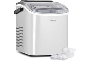Klarstein Maquina de Hielo para Encimera, Maquina Hacer Cubitos de Hielo para Casa, Producción 20 kg., Depósito Agua Capacidad 3 l., Hielos Grandes y Pequeños, Ice Maker Sistema Auto Limpieza