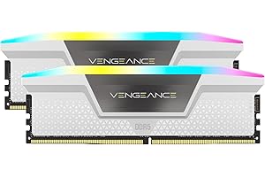CORSAIR Vengeance RGB DDR5 RAM 64GB (2x32GB) 6000MHz CL30 Mémoire Informatique Compatible Intel XMP iCUE - Blanc (CMH64GX5M2B6000C30W)