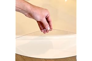 Trente Protector de Mesa Transparente Redondo 110 cm Ø – Grosor 2mm – Mantel Protector con Borde Oblicuo – Plástico Transparente Antimanchas e Impermeable – Fácil de Limpiar y Resistente