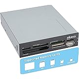 Akasa Internal Media Card Reader | 6-port Media Card Reader | MicroSD | M2 | CF | SDHC | USB-A 2.0 | 3.5” PC bay | AK-ICR-07