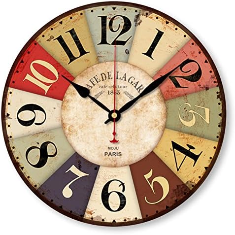 Eastern Mediterranean,European Style, Village,Rural,Retro Clock/Living Room,Clock/Creative,Decoration,Silent,Wooden Wall Clock-A 12inch