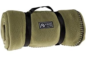 A.Blöchl AB Fleecedecke im US-Armee-Stil für Camping oder Picknick, 200 x 140 cm/Oliv