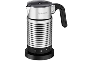 ‎NESPRESSO NESPRESSO Aeroccino 4 Milchaufschäumer, Elektrischer Schaumaufbereiter für 120 ml cremigen Milchschaum und 240 ml heiße Milch, spülmaschinenfester Aufschäumer, Silber