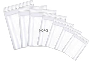 HVDHYY 700 szt. torebek z uchwytem, małe plastikowe torby, przezroczyste plastikowe torby, wielokrotnego zamykania, woreczki do przechowywania, torby z zamkiem błyskawicznym, idealne do małych ciasteczek, słodyczy, biżuterii i malowania diamentowego, 100 µ