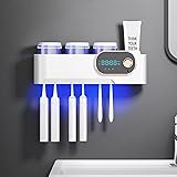 LANMOU Sterilizzatore Portaspazzolino UV Montaggio a Parete Sterilizzatore con Funzione di Sterilizzazione e Asciugatura Ster