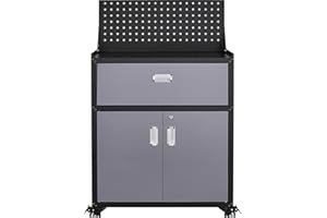 ‎SIGHTLIFE Sightlife Werkzeugschrank mit Schubladen Werkstattwagen Garagenschrank mit Rädern und 2 verschließbaren Türen, Garagentruhe ideal für Werkzeuge und Zubehör