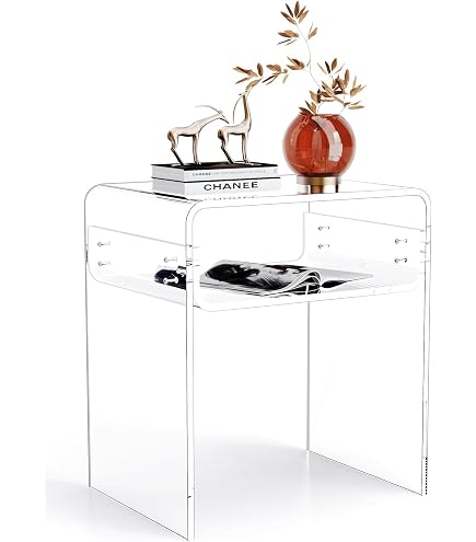 Meuble Platine Vinyle En Acrylique, Support Tourne-disque Et Rangement Albums - 43x37x66 Cm, Design Moderne, Montage Facile - 2