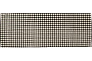 PARAMAISON Runner Tavola Quadretti, Stile Quadretti Country, Bianco e Nero, Centrotavola Soggiorno, Cucina, Salotto, Credenza, Ingresso, 140x40 cm