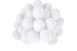DAZAKA Ballon Blanc 50 Pièces - 12" 30 cm - LATEX NATUREL | Ballon Gonflable Hélium | Ballon Baudruche | Décoration pour Mariage, Anniversaire, Baptême, Fete