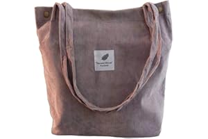 Funtlend Groß Cord Tasche Damen Umhängetasche Damen Handtasche Shopper Damen Cordtasche für Uni Arbeit Mädchen Schule
