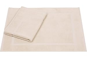 Betz Set di 2 scendibagni Misure 50 x 70 cm 100% Cotone scendibagno Tappeto da Bagno Premium qualità 650 g/m² 10 Colori Sono Disponibili Colore Sabbia