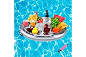 DAZZTIME Bandeja Flotante,Bandeja Flotante Piscina,Bandeja Inflable,Bebidas Frutas Posavasos Flotante,Titular de Bebida Inflable,Soporte Hinchable para Bebidas,Titular Flotante Inflable,Flotador Bar Piscina