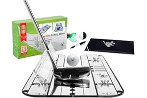 GOLF 4 YOU Golf Entrainement Putting Set Haut de Gamme - Miroir d'Alignement avec système de Rails. Parfait pour perfectionner Tout Les aspects de Votre Putting Ainsi Que Votre Arc de Swing