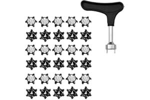 Dapuly Lot de 30 crampons antidérapants pour chaussures de golf, pointes de rechange, douces et rapides, avec clé à crampons pour entraînement de golf