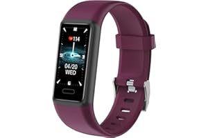 Cloudpoem Contapassi Polso Donna Bambina Orologio Fitness Smartwatch Donna Cardiofrequenzimetro Cronometro Smartband Conta Calorie KM Sonno Notifice Messaggi Impermeabile IP68 per Android iOS Viola