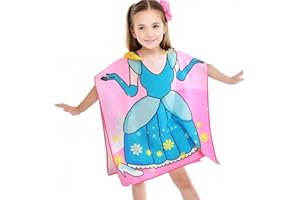 BIQIQI Bambini Telo da Bagno Spiaggia Cappuccio Vasca da Bagno Vasca da Bagno Doccia Bacino di Nuotata Piscina per Ragazzi Ragazze Bambini Età Accappatoio 2-8 Anni