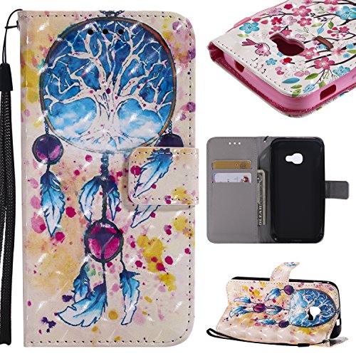 Coque Samsung Galaxy Xcover 4 /G390F Étui en Cuir, Ecoway 3D peint Pattern Series PU Case Cover Flip Cover Emplacement de Carte de Portefeuille Pour Samsung Galaxy Xcover 4 /G390F - Campanule