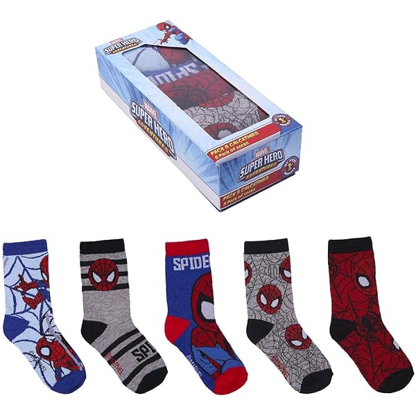 Chaussettes Antidérapantes Spiderman Marvel Officielles - Enfant Fille Garçon 3 Tailles