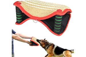 BUNDLEMALL Dog Bite Sleeve Dog Bite Training Guard Protection Cover with 3 Handle Jute Material Training Equipment Tugs Training Playing (Red)
