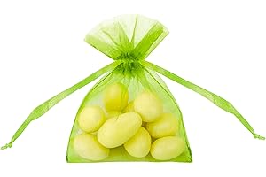 PARTYDECO P&D Zestaw 20 torebek z organzy - jabłkowa zieleń