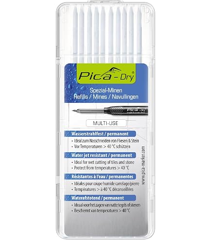 Pica 3030 + 4030 Longlife Automatic Pencil Con Mine Grafite 2B – Penna Automatica Resistente A Polvere E Umidità Per Artigiani