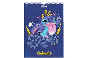 Grupo Erik - Calendrier Mural 2024 Grand Format Disney, Stitch | Calendrier Original Sous Licence Officielle