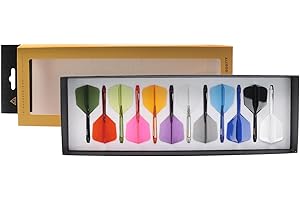 CUESOUL Rost 77 - Eje de Dardos Integrado y Pluma, Forma de ala Grande, colección de Colores, Paquete de 12 Unidades