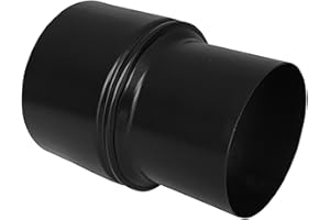 FIREFIX RES80/Ü12 - Tubo per forno a pellet, in acciaio inox nero, estensione da 80 a 120 mm