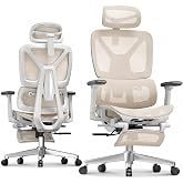 FLEXISPOT ErgoX Silla Escritorio con Reposapi&eacute;s, Soporte Lumbar, Respaldo 5D, Reposabrazos 3D, Silla Ergonomica Escritorio co