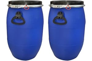 Multitanks Fût 60 Litres Ouverture Totale – Lot de 2 Pièces pour Stockage Sécurisé