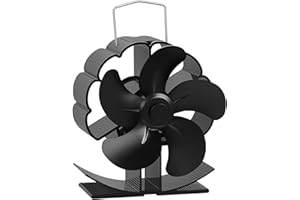 LURICO Ventilatore per Stufa a Legna, Ventilatore per Camino a 5 Foglie, Ventola Camino, Senza Corrente Silenziosa ed Efficiente e Risparmio Energetico Ventilatore per Stufe a Legna,Ceppi,Vamino,Stufa