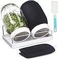 HASTHIP® Seed Sprouting Jar Kit - Bean Sprouts Growing Kit - 32OZ Glass Sprouting Mason Jar with Ventilation Mesh Screen Sprouting Lids & Light Shield - Sprouting Kit for Homemade Edible Sprouts