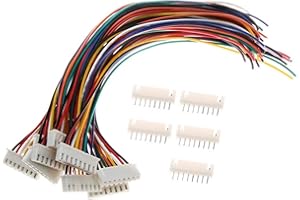 VUNIVERSUM Lot de 5 connecteurs 8 broches (7s) Premium XH 2,54 mm 2,54 avec câble électronique 24 AWG de 15 cm + prise femelle pour batterie Lipo Câble d'équilibrage Pitch RC JST-XH
