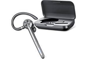 Tukio Bluetooth Headset mit Mikrofon, In Ear Freisprech Handy Kabellos Kopfhörer mit LED Ladebox für Autofahren/Business/Büro, IPX7 Wasserdicht, Kompatibel mit iPhone/Android Smartphones/Tablets